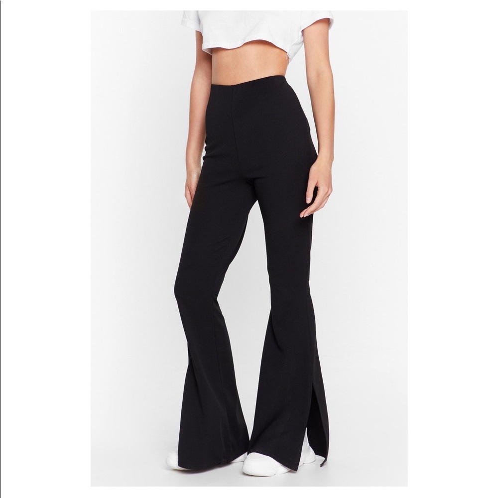 [NEW] Flare High-Waisted Split Hem Pants